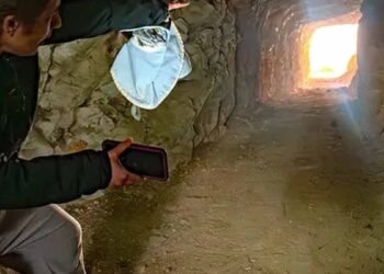 Workers found a 50-meter tunnel hidden in rubble while building a new settlement