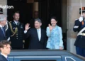 Emperor Naruhito and Empress Masako arrive at Royal Palace Amsterdam
