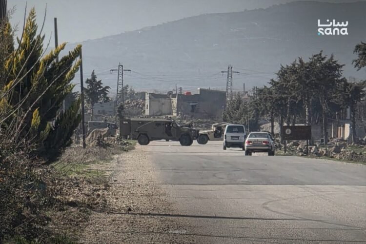 Israeli forces conduct an incursion into Kudna town in the Quneitra countryside