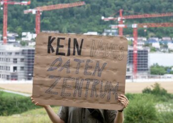 Activists protesting new data centre in eastern Switzerland relocate base camp