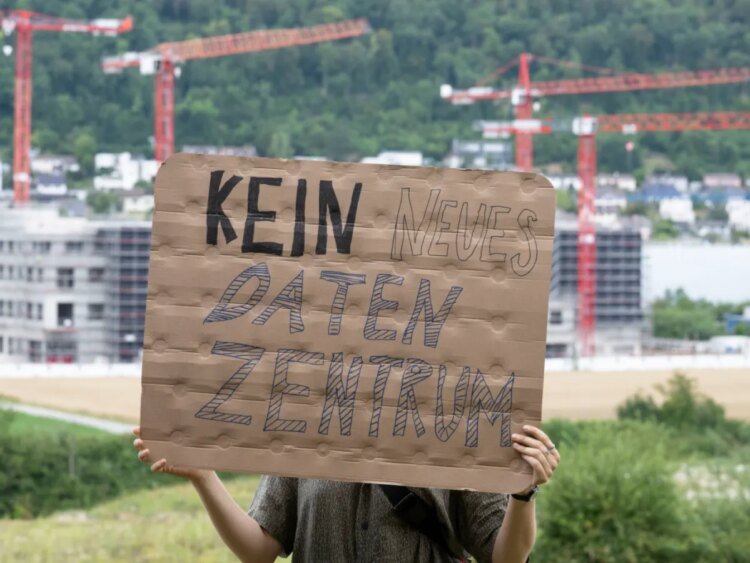 Activists protesting new data centre in eastern Switzerland relocate base camp