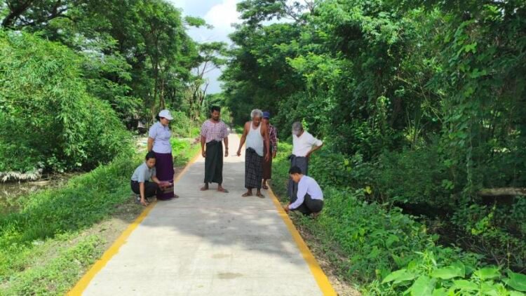Khayan’s Mya Sein Yaung concrete road inspected