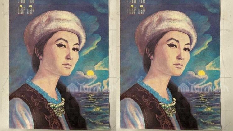 Photo – Calendar with the legend of Kyrgyz cinema Tattybubu Tursunbaeva, popular in the 1990s