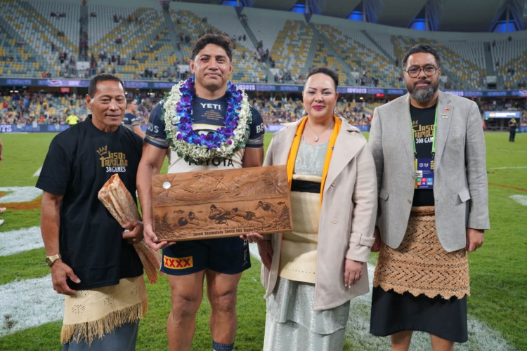 Princess Angelika, PM Fakafanua honour Taumalolo’s 300-game milestone in Townsville – Kaniva Tonga News