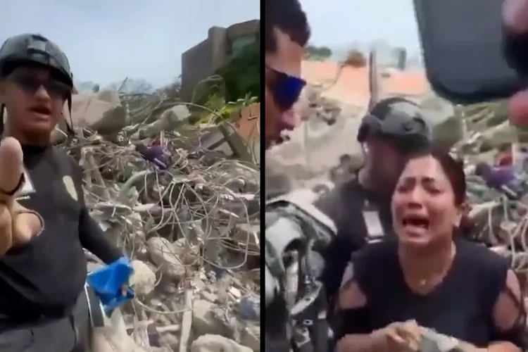Venezuelan police steal money from victims in the rubble of La Guaira