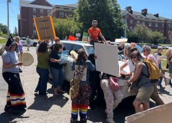 Man charged with intimidation, mischief in Tim Houston protest