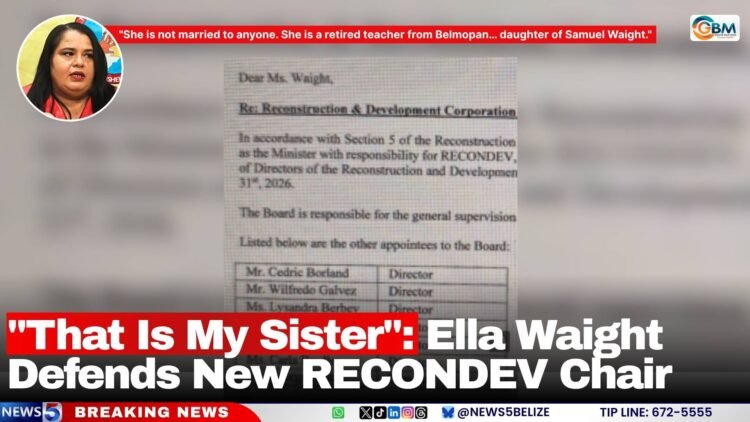 “That Is My Sister”: Ella Waight Defends New RECONDEV Chair