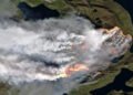 A parched landscape makes it easier for the fire to take hold