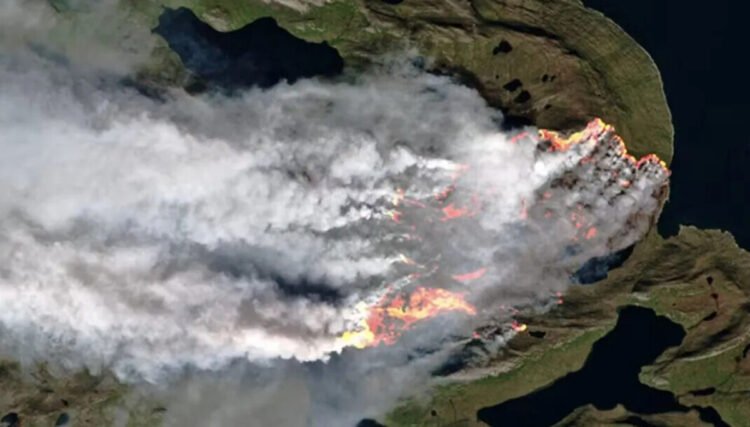 A parched landscape makes it easier for the fire to take hold