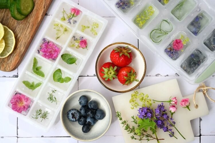 Ice that’s nice: Turn ice cubes into drink ornaments with berries and herbs
