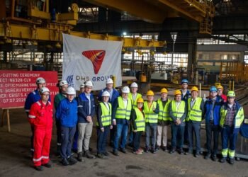 OMS celebrates first steel cutting of next-gen vessel