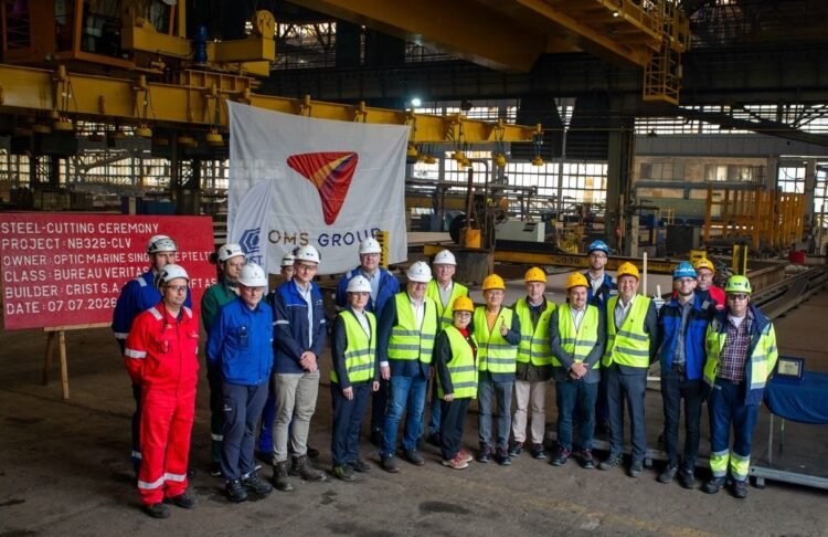 OMS celebrates first steel cutting of next-gen vessel