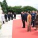 Myanmar President U Min Aung Hlaing and Spouse Daw Kyu Kyu Hla pay tribute at Laos’ Monument of the Unknown Soldier