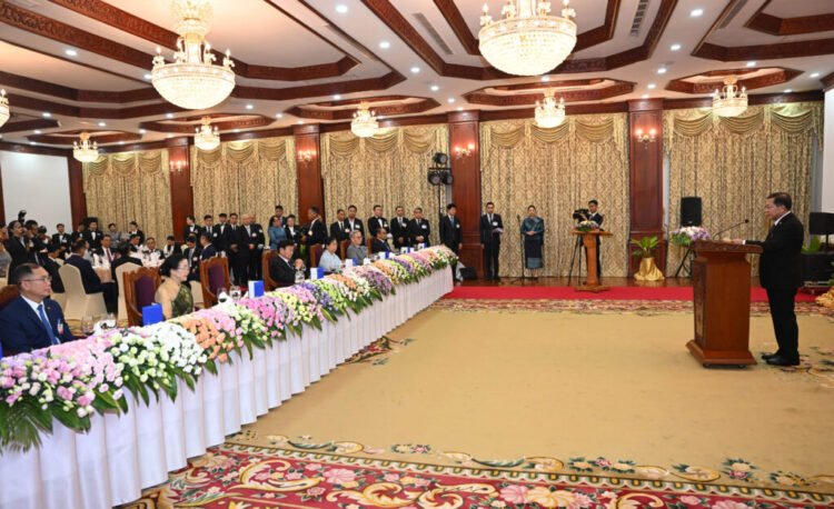 Myanmar President U Min Aung Hlaing and Spouse attend State Dinner in Lao PDR