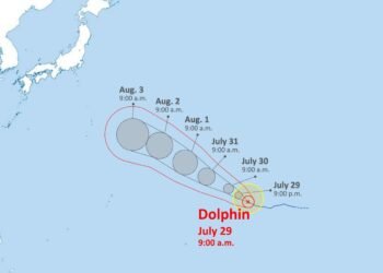 Typhoon Dolphin set to intensify into violent storm as it approaches Japan’s Minami-Torishima Island