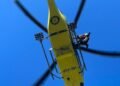 Rescued by helicopter an injured cyclist in Grau Roig