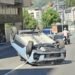 A car collides with three vehicles and overturns on Avenida de las Naciones Unides in Escaldes