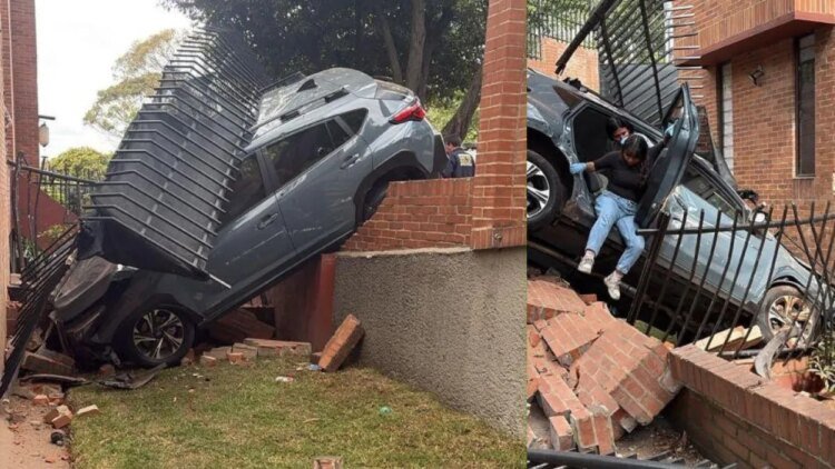 Serious traffic accident in Bogotá: car crashed into the wall of an apartment in Usaquén; This is the main hypothesis of the accident