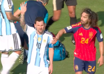 Watch: Messi’s ‘sad’ attempt to get Spanish defender sent off sparks ire