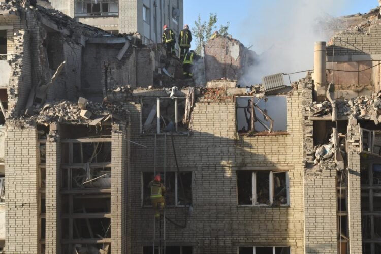 Video shows aftermath of Russian missile and drone strikes across Ukraine that killed at least 8