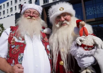 Watch: World Santa Congress brings Christmas cheer to the height of European summer