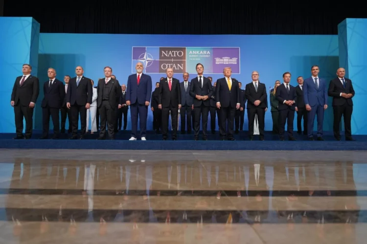 NATO leaders came to Turkey to discuss security. Erdogan gave them each an engraved revolver