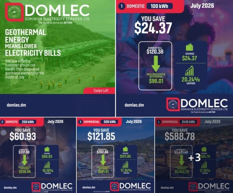 Geothermal energy cuts July electricity bills as DOMLEC reports lower fuel surcharge