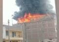Comas: large fire consumes five-story mattress factory