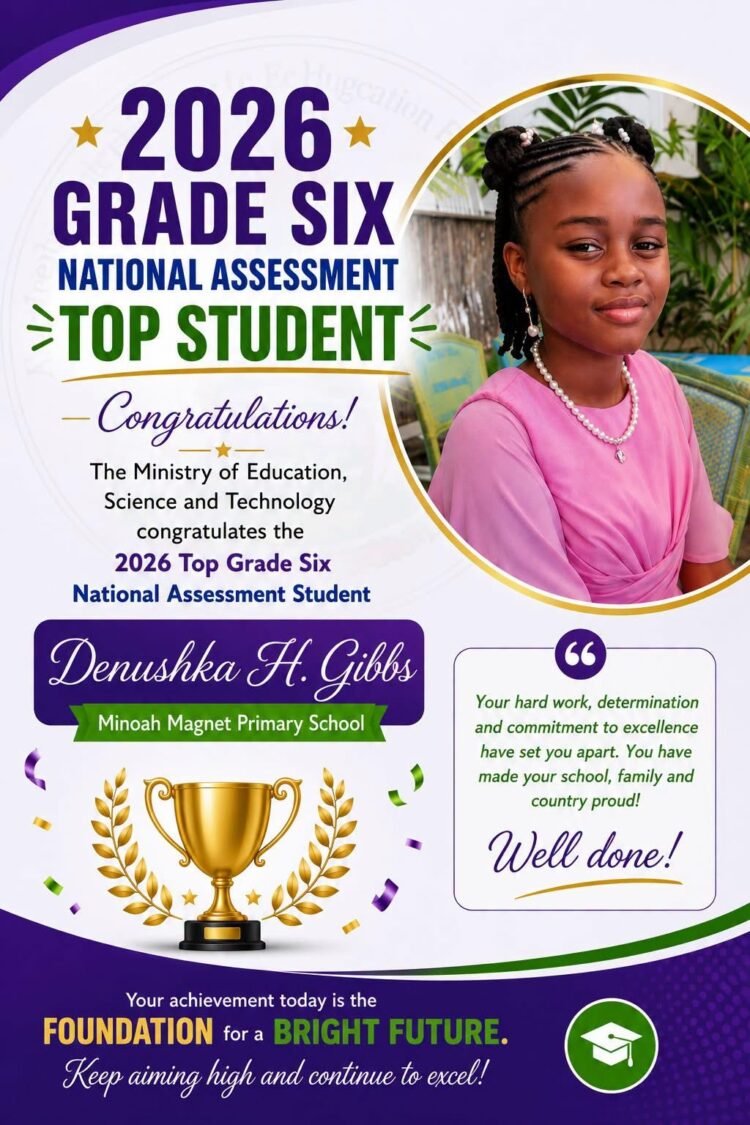 Denushka H. Gibbs Tops 2026 Grade Six National Assessment