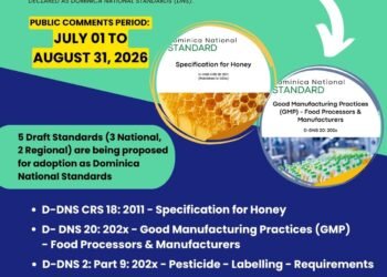 ANNOUNCEMENT: Draft Standards for Public Comments – Dominica Bureau of Standards