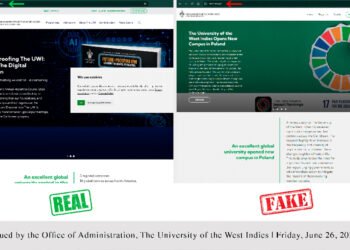 The UWI warns about fraudulent website