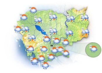 Scattered rain, some sun, forecast for Cambodia