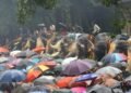 Thousands brave torrential rain to witness iconic Aanayoottu ritual at temple in Kerala’s Thrissur