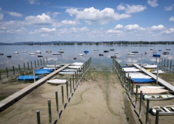 Water level of Lake Constance falls to record low