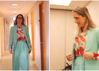 Diana Konstantinidis: Showing her clothes in Parliament
