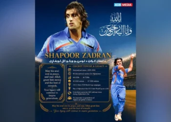 Afghanistan Cricket Board’s message of condolence on the death of Shapoor Zadran, the departed star of the country’s cricket team