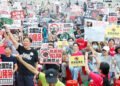 Snare trap opponents hold rally in Taipei