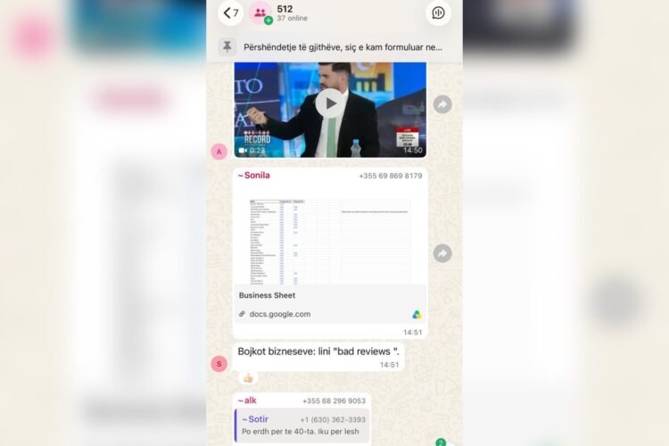 The WhatsApp group opened by Fatos Lubonja calls for negative reviews of businesses (NAMES) – Shqip.com