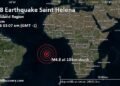 Moderate Mag. 4.8 Earthquake – South Atlantic Ocean, 423 km South of Georgetown, Ascension, Saint Helena, on Saturday, Jul 18, 2026, at 03:07 am (GMT -1)