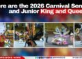 Here are the 2026 Carnival Senior and Junior King and Queens