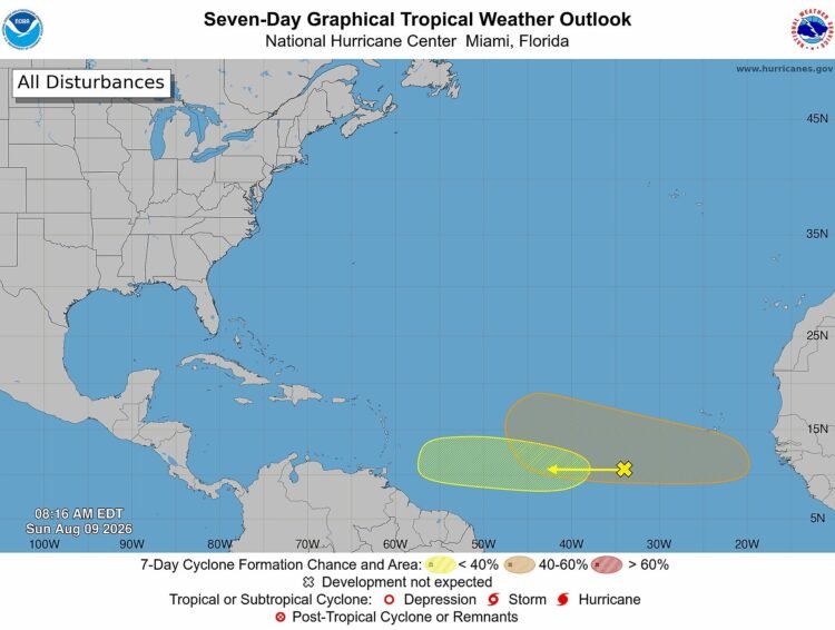 Tropical Depression Could Form This Week as Atlantic System’s Development Chance Rises to 40%