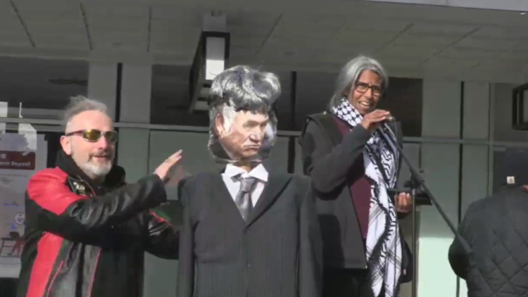 Winston Peters calls for arrests over mock guillotine protest targeting him