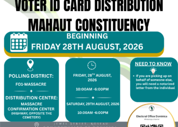 ANNOUNCEMENT: Mahaut Constituency Card Distribution