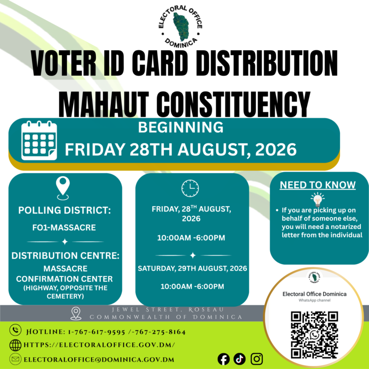 ANNOUNCEMENT: Mahaut Constituency Card Distribution