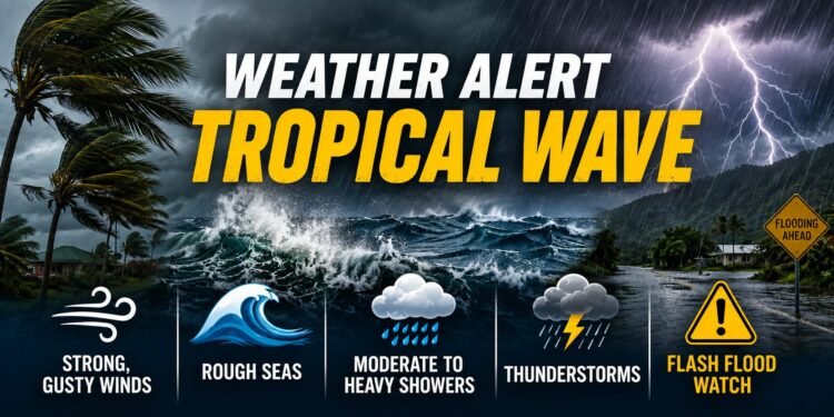 WEATHER (6:00 PM, Aug 14): Tropical wave to begin affecting Dominica tonight; Flash Flood Watch in effect from midnight