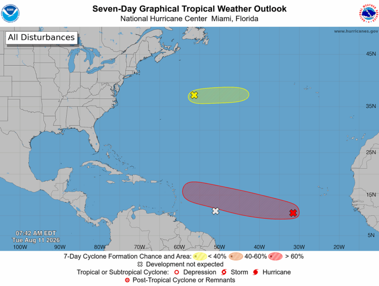 National Hurricane Centre: 70 per cent chance of Atlantic system developing