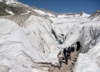 Swiss Rhône Glacier ice cave ordered closed