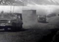 The motorcade of statesman Turdakun Usubaliev during his arrival in Sary-Jaz. Archive photos