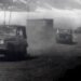 The motorcade of statesman Turdakun Usubaliev during his arrival in Sary-Jaz. Archive photos