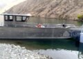 Residents of the village of Kyzyl-Beyit, cut off from the world by water and not accessible by road, have had their boat updated